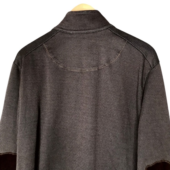 Hugo Boss Cannobio Cotton Full Zip Sweater Jacket Mock Neck Brown Herringbone XL - Picture 7 of 15